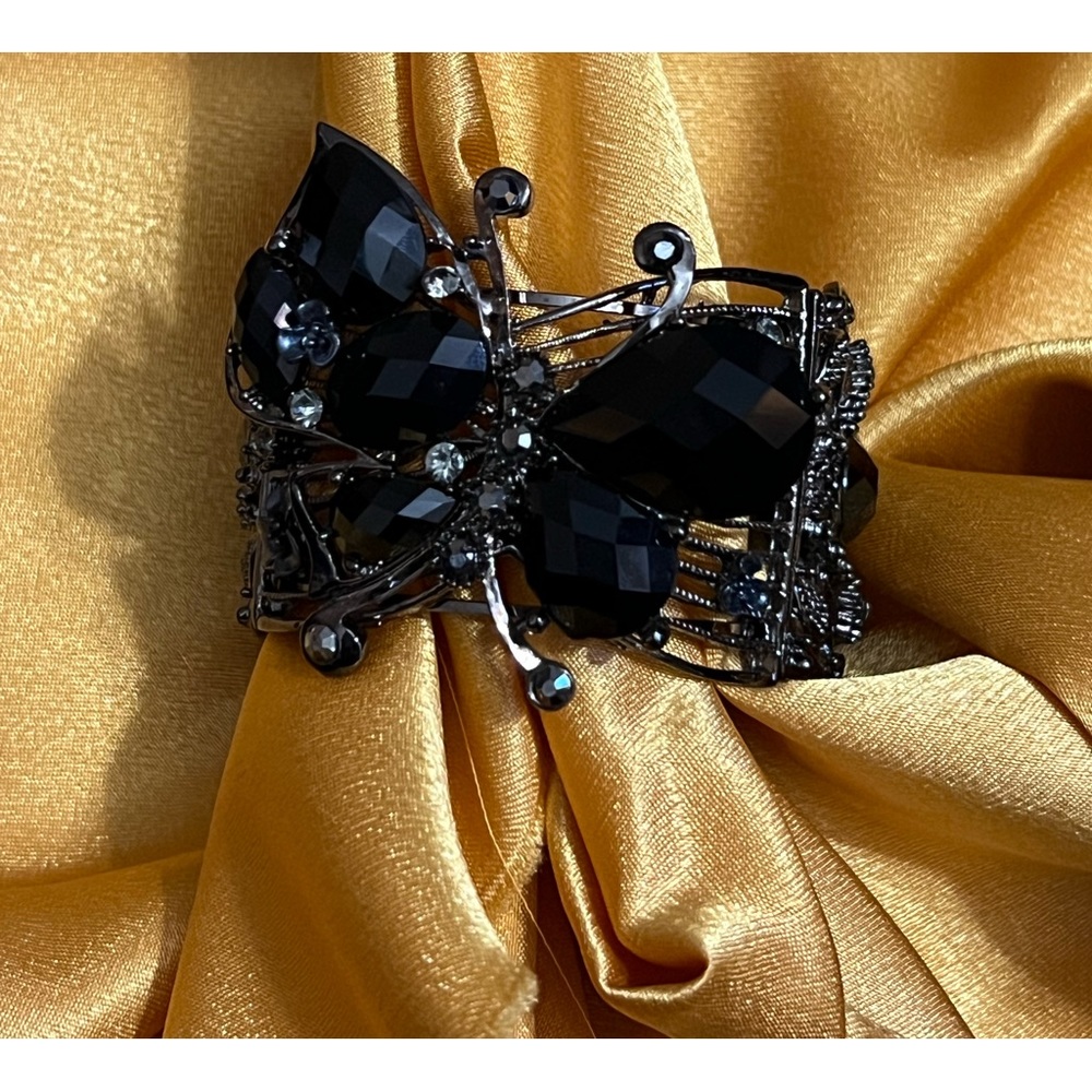 Black Butterfly Bangle Bracelet
